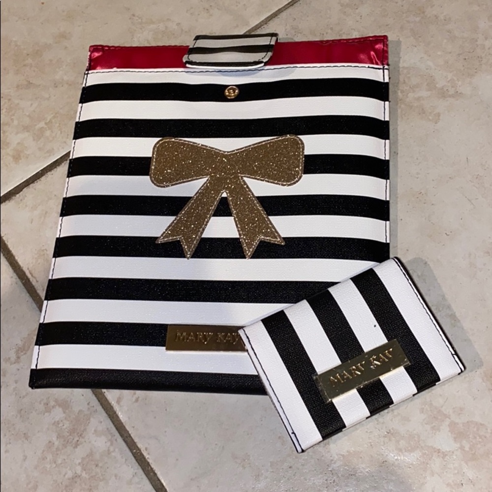 Mary Kay striped iPad Case with matching wallet